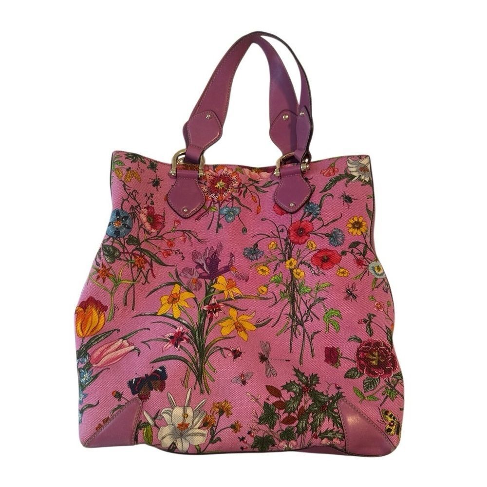 Gucci Pink Floral Tote Bag - Picture 5 of 12